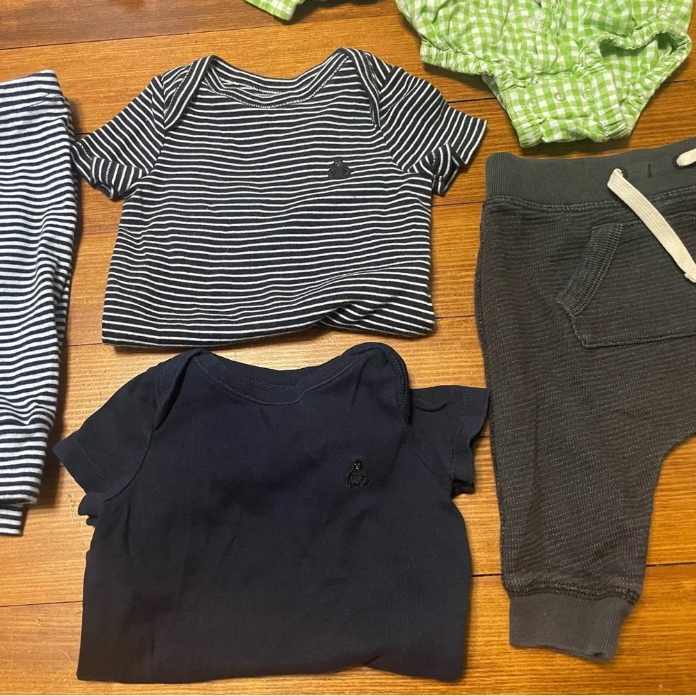 GAP Baby 10 Piece Clothing Set - Blue, Green, Navy Size 3-6 Months